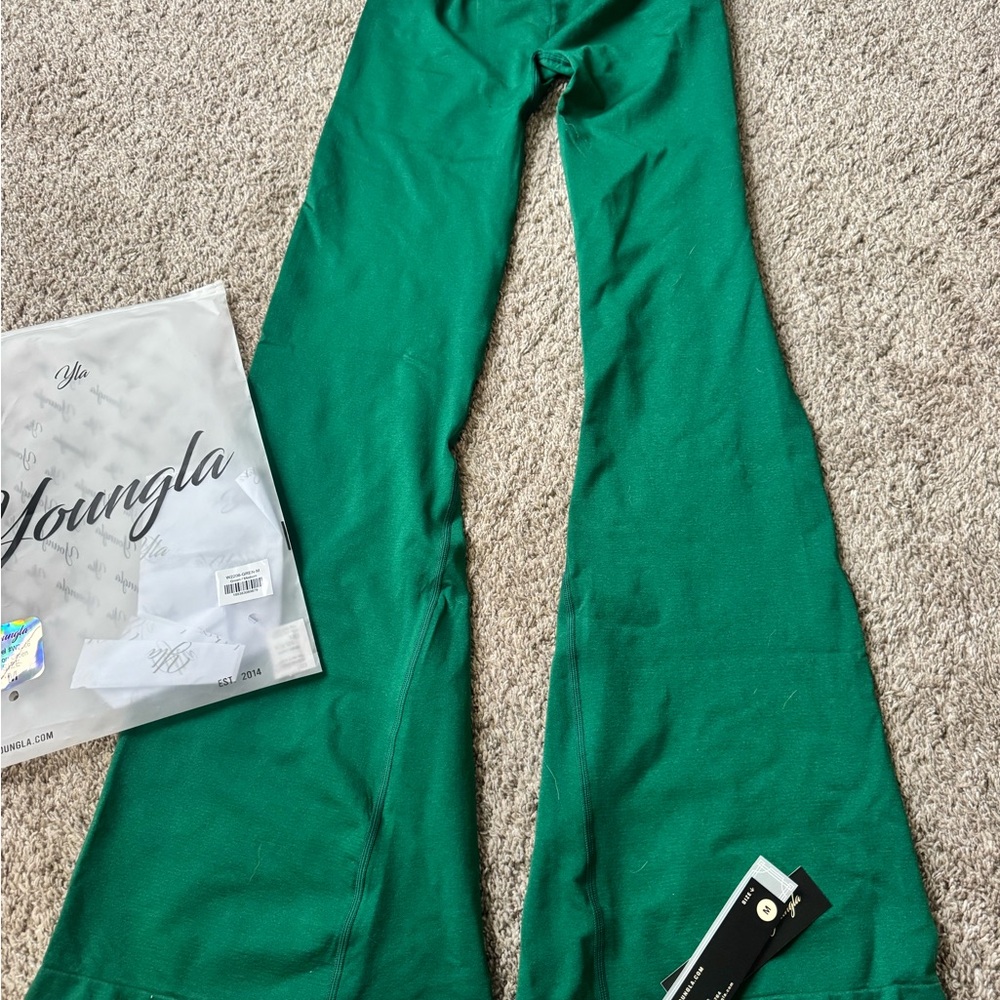 YoungLA Emerald Green Flared Leggings
